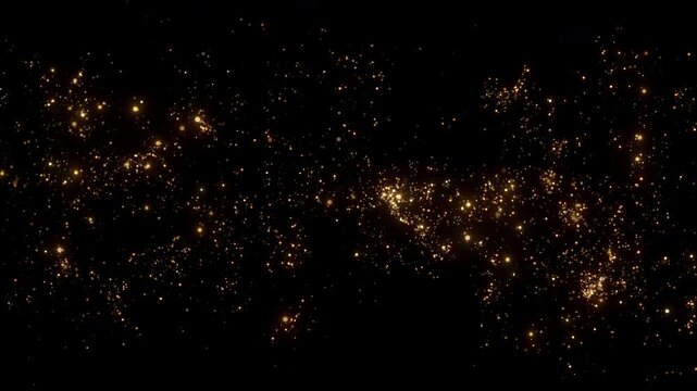 4K Golden Particle Field Background. Floating Gold Sparkles, Glitter Dust, Luxury Abstract Motion Graphics Overlay, Ambient Animation, 60 FPS, 2160p
