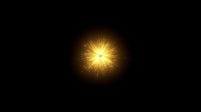 4K Golden Energy Core Abstract Background. Glowing Light Sphere, Radiant Particle Pulse, Luxury Motion Graphics Overlay, Sci-Fi Intro Animation, 60 FPS, 2160p