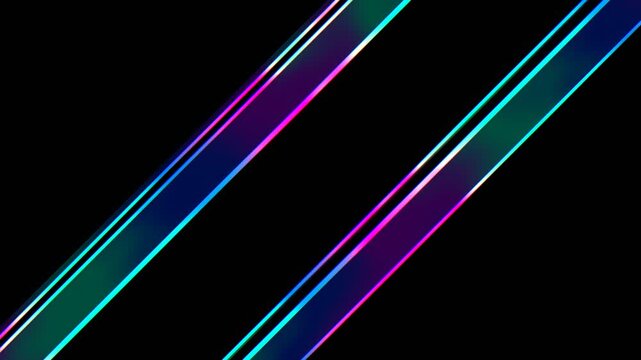Abstract dark background color refraction effect, 3D iridescent glass light sweep seamless looping video