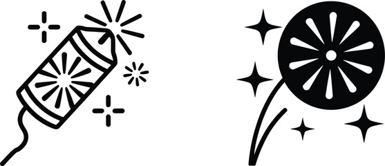 Firework celebration rocket icon with firework icon © Rubi