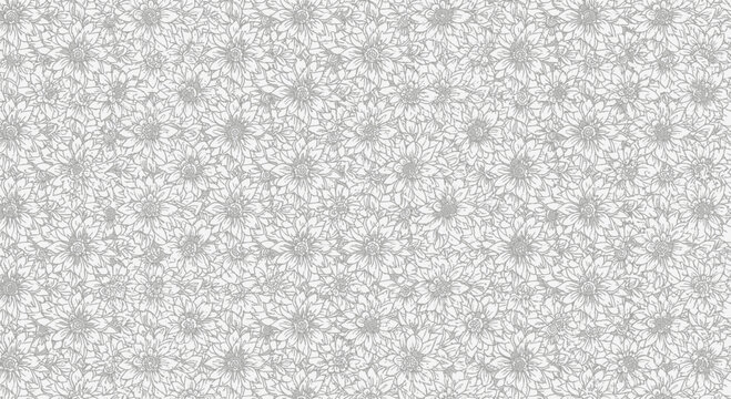 Intricate gray and white floral mandala pattern background