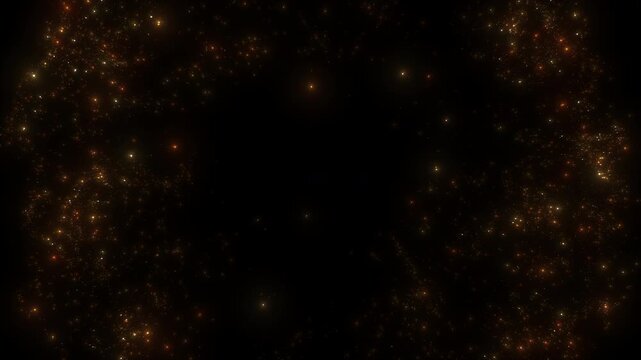 Golden Explosion of Glowing Particles on Black Background | 4K Abstract Glitter Effect