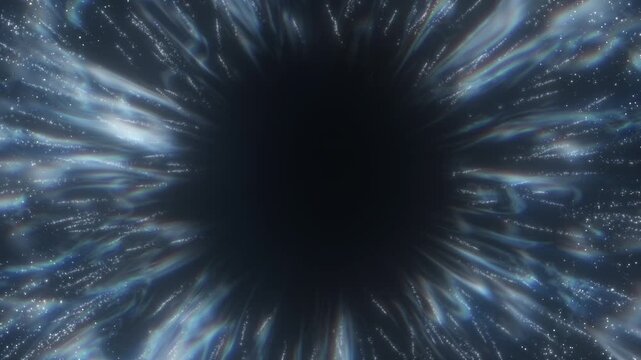 4K Blue Particle Tunnel Abstract Background. Warp Speed Light Rays, Energy Vortex, Glowing Particle Flow, Sci-Fi Motion Graphics, Space Travel Animation, 60 FPS, 2160p