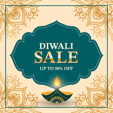 Diwali Sale design template. Advertisement offers, marketing, discount poster. Diwali special offer