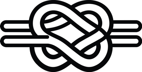 Interlocking rope knot line art icon © Yusay
