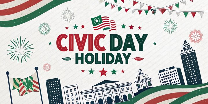 Civic Day Holiday Celebration Poster with American Patriotic Theme