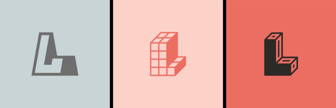 Letter L logo: creative L monogram and lettermark initial. Isometric 3d icon in modern alphabet branding style. Vector L letter design for identity and typography.