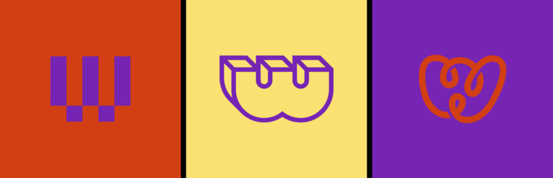 Letter W logo: creative W monogram and lettermark initial. Pixel isometric icon in modern alphabet branding style. Vector W letter design for identity and typography.