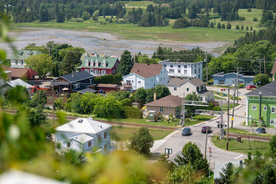Le Bic Village Overlooking the St. Lawrence Estuary and Coastal Landscape