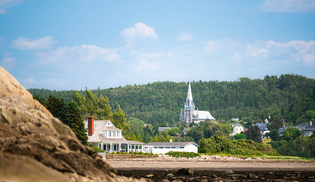 Le Bic Village Viewed from Pointe aux Anglais on the St. Lawrence Estuary, Quebec