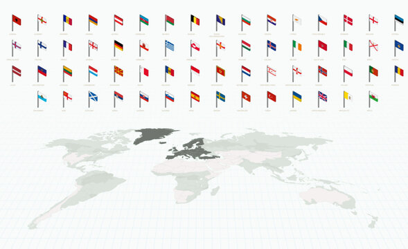 3D Isometric Flags of Europe, Alphabetically Sorted Collection