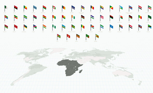 3D Isometric Flags of Africa, Alphabetically Sorted Collection