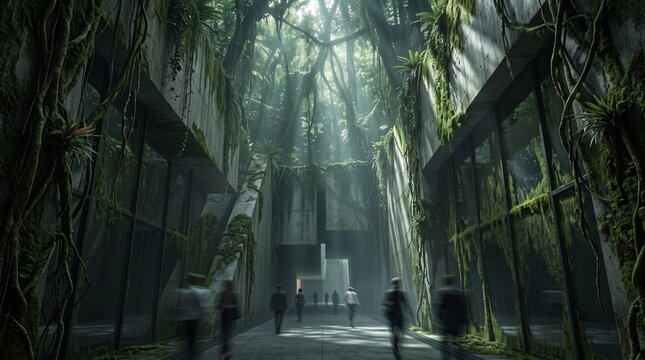 Abandoned Urban Corridor Reclaimed by Nature and Forest