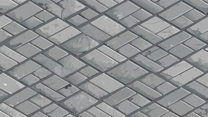 Obraz premium Seamless Gray Concrete Paving Stone Texture with Random Ashlar Pattern for Outdoor Architectural Pavement Background