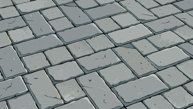 Seamless Gray Concrete Paving Stone Texture with Random Ashlar Pattern for Outdoor Architectural Pavement Background