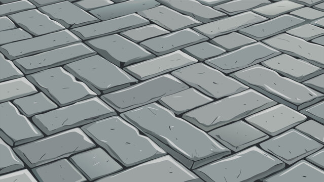 Seamless Gray Concrete Paving Stone Texture with Random Ashlar Pattern for Outdoor Architectural Pavement Background