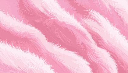 Seamless vector background featuring soft and fluffy pink fur texture with delicate flowing waves, perfect for feminine design projects, textile patterns, or luxury backgrounds. © Bediha Duru Öksüz
