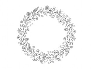 Obraz premium Minimalist Floral Line Art Illustration