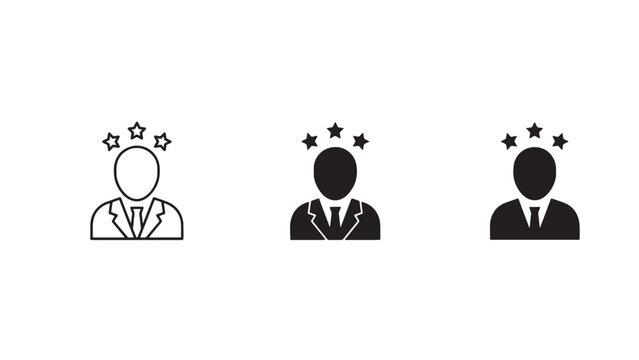 vAchievement icons with suit and star ratings