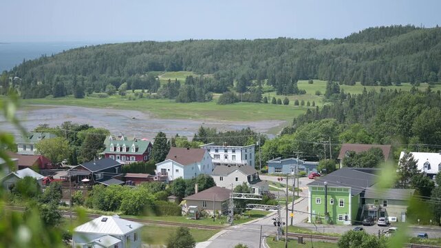 Village of Le Bic Overlooking the St. Lawrence Estuary in Quebec, Canada