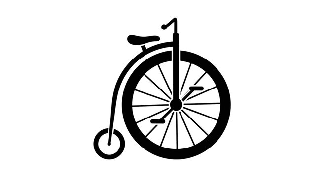 Vector illustration of vintage pennyfarthing bicycle icon on a transparent background