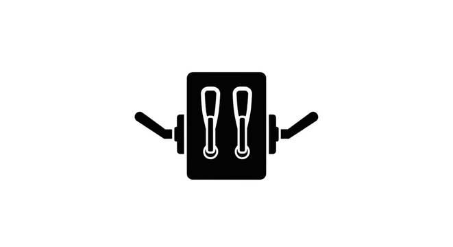 Vector illustration of icon of a control panel with levers and switches on a transparent background