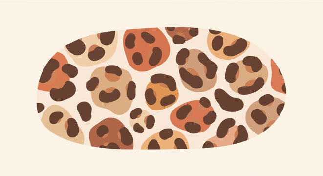 Stylish cheetah print vector pattern in minimalist oval design