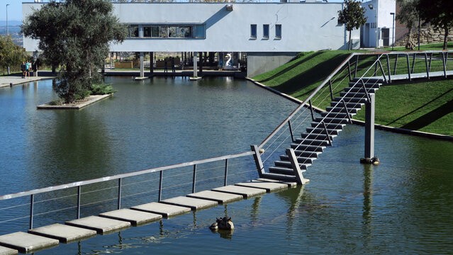 Jardim do Lago, Covilh&atilde;, Portugal. it is the largest green space in the city and its reference point is the large water mirror.