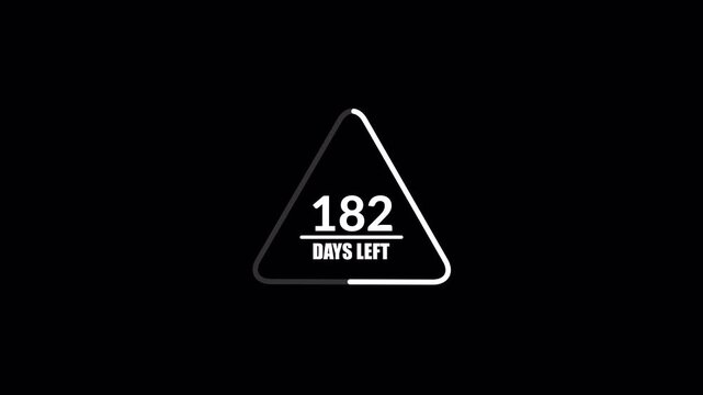 White triangular 365 days left countdown appears on a black background for annual deadlines.