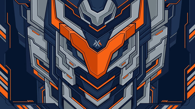 Sci-fi robotic armor plate pattern mecha graphic.