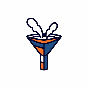 Cruiseship vector smokestack icon with billowing steam