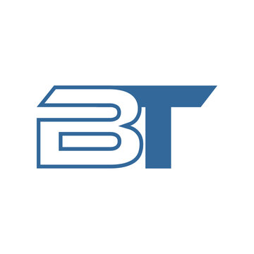 letter bt logo design vector template for technology business