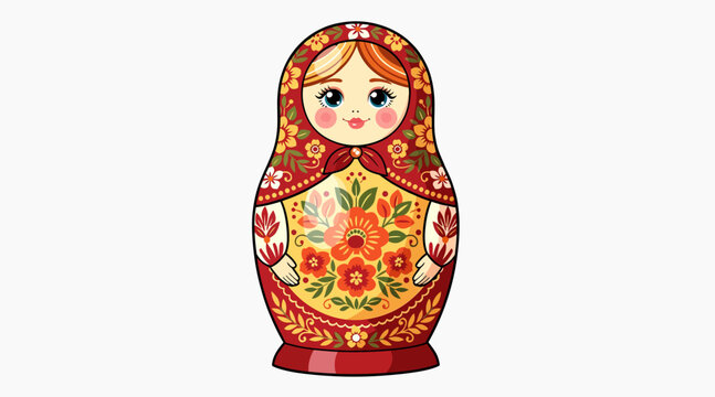 Matryoshka Doll with Floral Pattern - Russian Nesting Doll