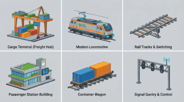 Modern Locomotive Train Engine Vehicle.