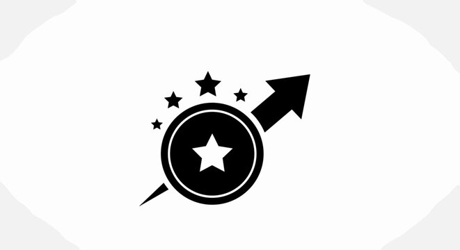 Black and white star symbol icon.