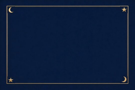 Dark blue frame with gold moon and star decorations