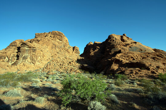Iconic red Aztec sandstone formations abound at Valley of Fire State Park in Nevada