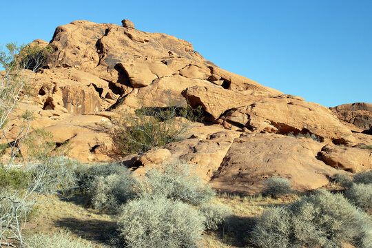 Iconic Red Aztec sandstone formations abound at Valley of Fire State Park in Nevada