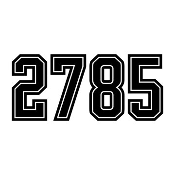 Number 2785 in Black Bold Font with White Outline on White Background