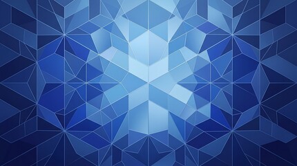 Fototapeta premium Abstract Geometric Pattern with Shiny Blue Reflective Surface Close Up