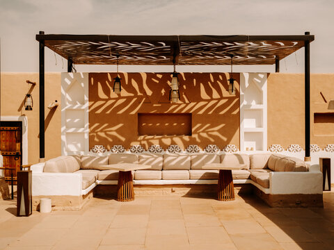 Traditional Outdoor Courtyard at At-Turaif District, Diriyah, Saudi Arabia