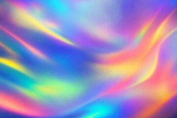 Fototapeta premium Colorful iridescent gradient waves with soft holographic texture