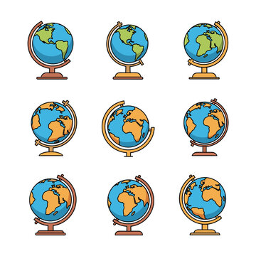 Terrestrial globe collection for geography and education