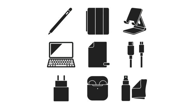 Collection of electronic device accessories.