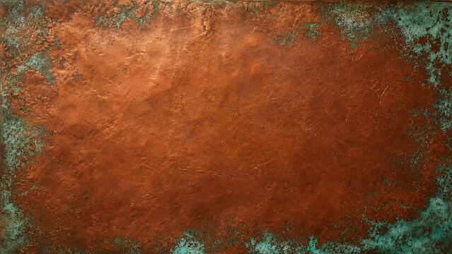A Rich Textured Surface Featuring Oxidized Copper Patina With Deep Brown Tones