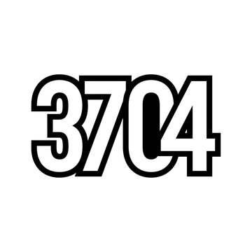 Bold Black and White Number 3704 Graphic