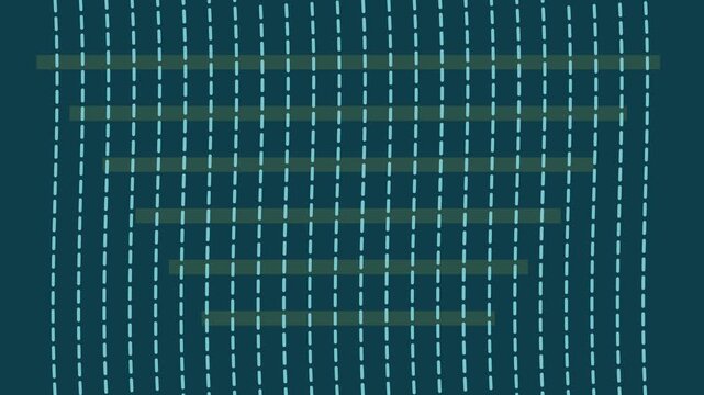 Abstract geometric motion animation 4k background, with pulsing horizontal, lines and vertical, dashed patterns