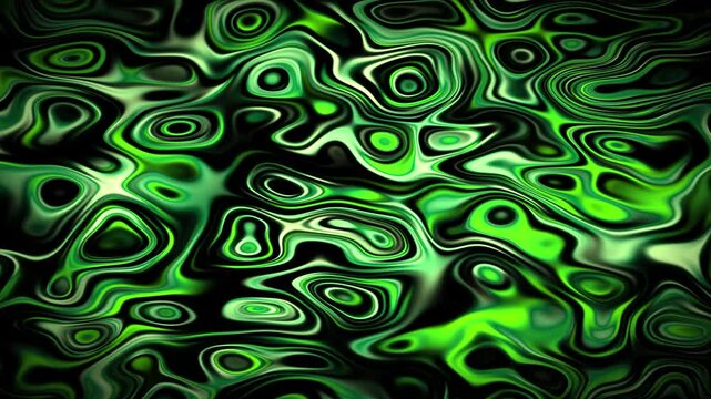 Vibrant Green Psychedelic Fluid Abstract Background