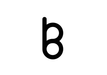 Minimalist black lowercase letter b or digit 6 logo. © klx