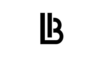 Minimalist black monogram combining letters L and B. © klx